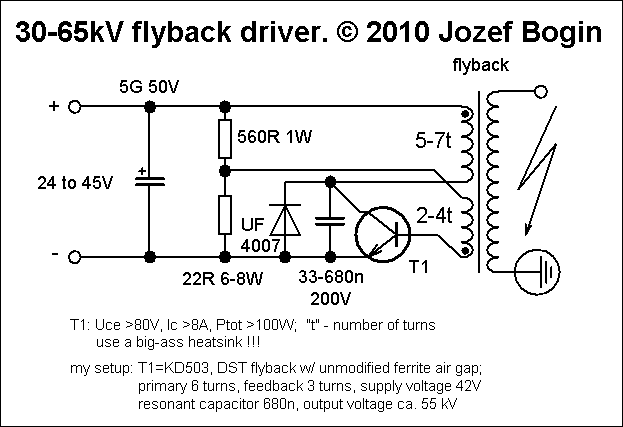 Flyback driver #1: Single transistor driver - BOGIN, JR.