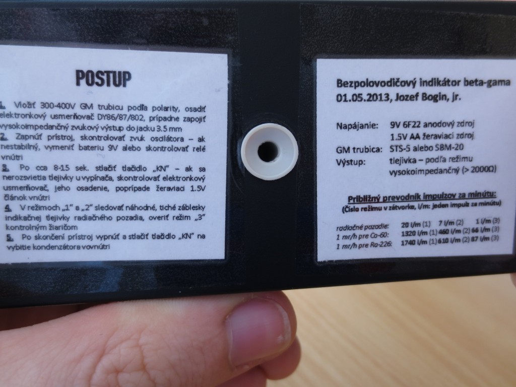 Semiconductor free Geiger counter, Instructions